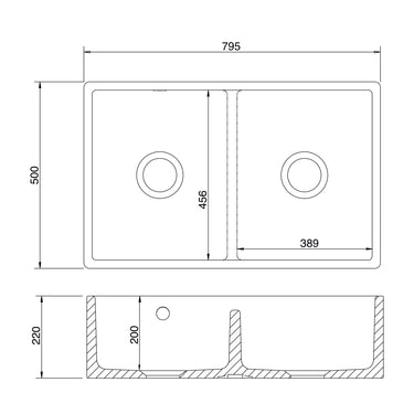 Bianco Twin Butler Sink